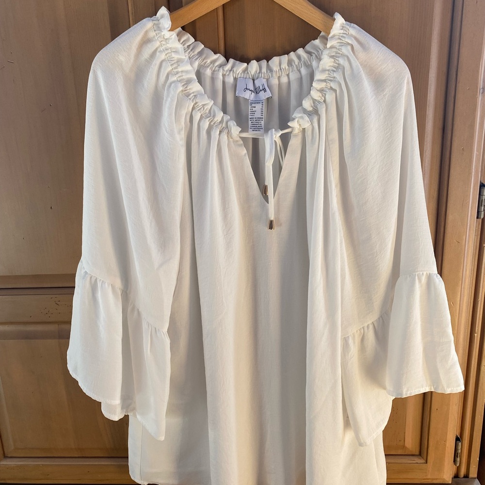 Joseph Ribkoff Cream Gathered Blouse